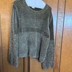Plush Chenille Crewneck Sweater in Deep Brown